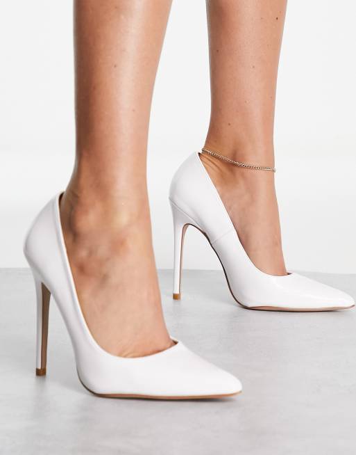 Simmi London heeled stiletto shoes in white