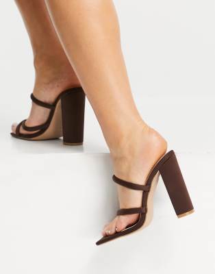 Simmi London - Heera - Sandalen met blokhak in bruin | ASOS