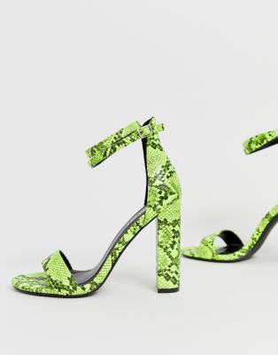 green sandals block heel