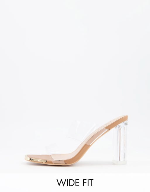 Simmi London - Heidi - Sabot con due listini a pianta larga trasparenti con punta placcata