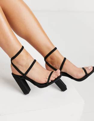 simmi london heidi block heeled sandals in beige