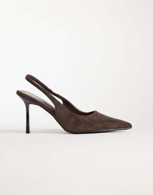 Simmi Shoes Simmi London Inara Slingback Heeled Pumps In Brown