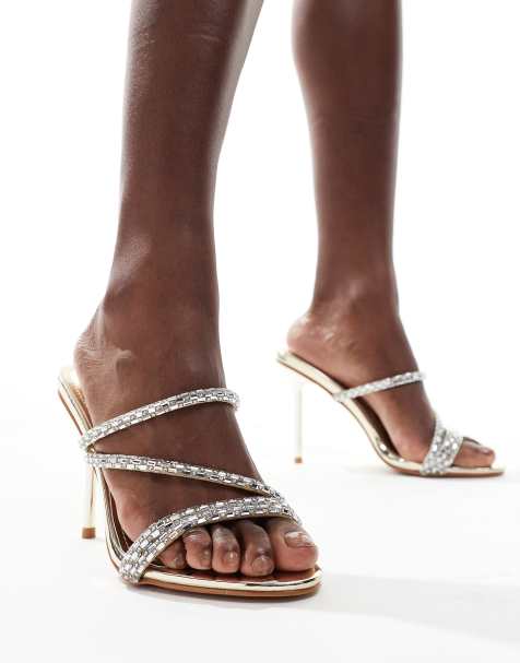 Simmi London - Inessa - Sandalen met hak en versiering in goud - view 1