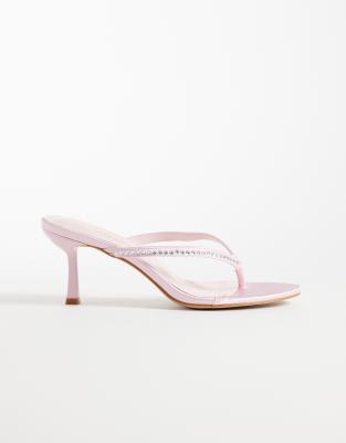 Simmi Shoes Simmi London Iris Heeled Toe Post Sandals In Animal Print