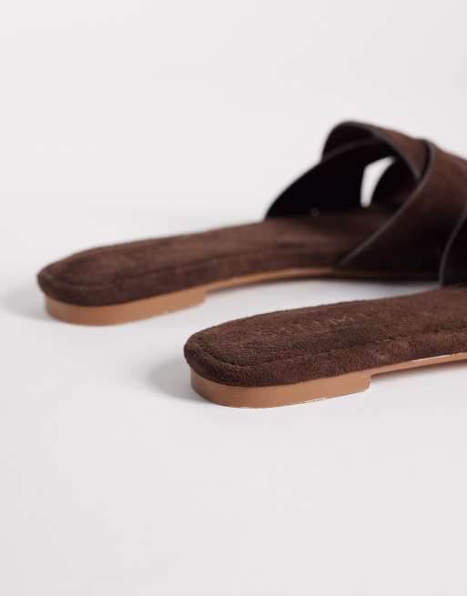 SIMMI London - Jade - Platte sandalen in espresso suedette, 3 van 4
