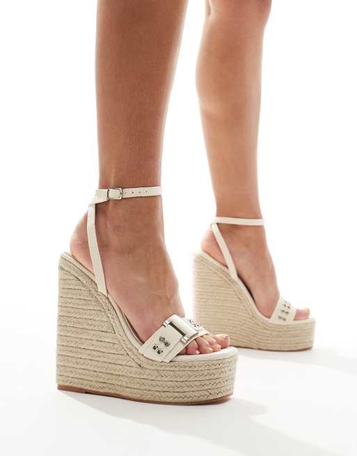 Espadrille court shoe wedges store