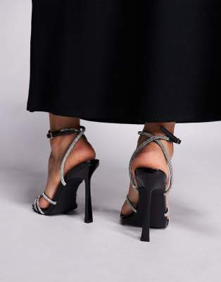 Simmi Shoes Simmi London Janeet Embellished Heeled Sandals In Black