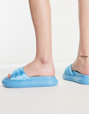 Simmi Shoes Simmi London Jaslynn Padded Chunky Flatform Sandals In Blue