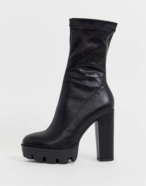 Simmi london black on sale chunky sock boots