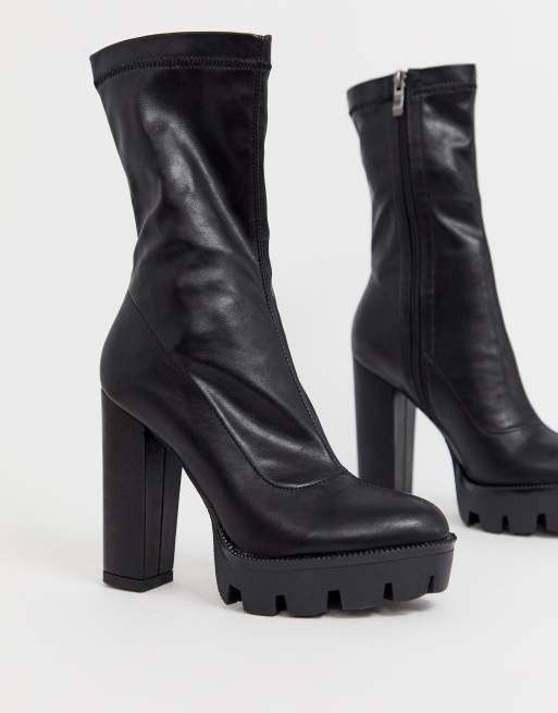 Simmi london black on sale chunky sock boots