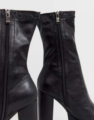 simmi london black chunky sock boots