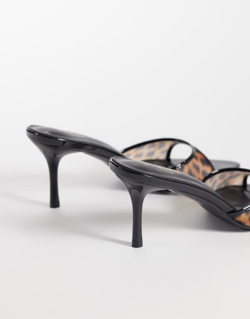 Simmi London Jessyca heeled mules in leopard mesh , 4 of 4