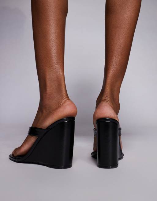 Simmi London - Jodie - Sorte sandaler med kilehæl, 3 af 4