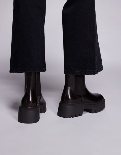 SIMMI London Judd chunky chelsea boots in burnished brown ASOS