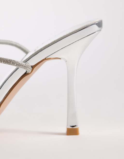 Simmi London Judy embellished heeled sandals in silver, 3 of 4