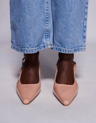 Simmi Wide Fit Simmi London June Wide Fit Pointed Slingback Kitten Heels