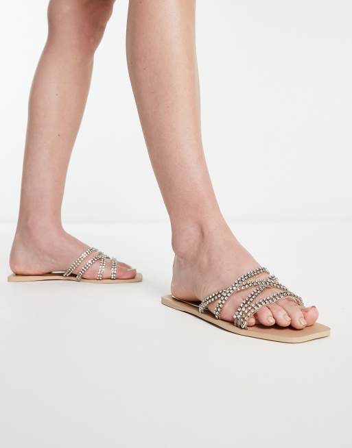 Embellished slip best sale on sandals