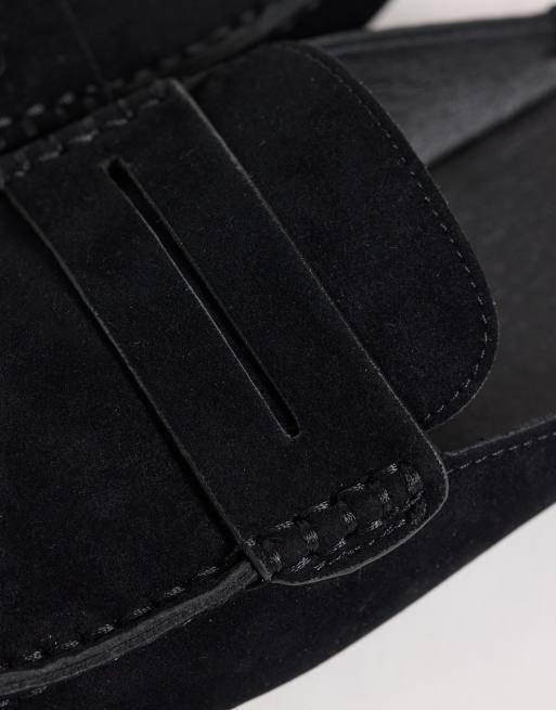Simmi London Kaiya loafer mules in black Suedette, 4 of 4