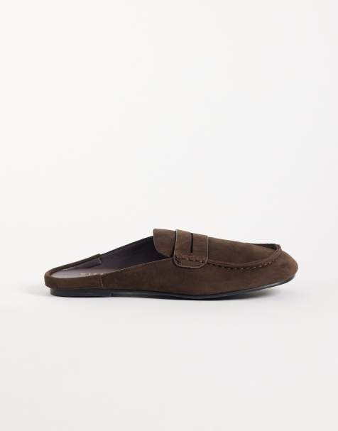 Simmi London Kaiya mules mocassins marron en suédine - view 1