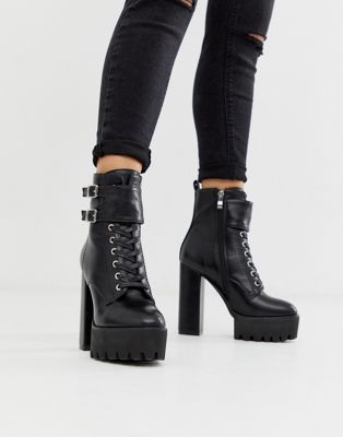 black lace up boots asos