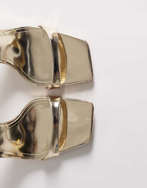 Simmi London Kareena barely there heeled sandals in gold, 2 of 4