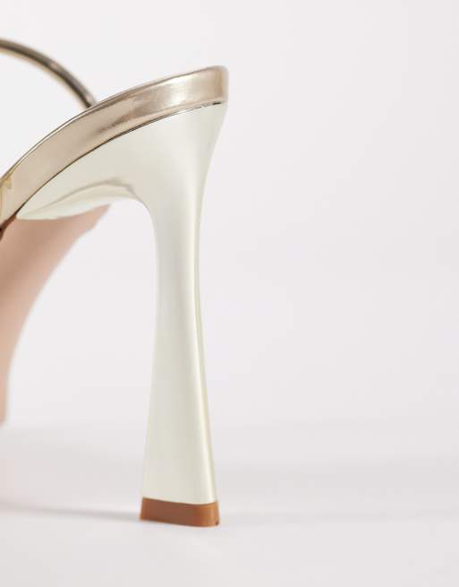 SIMMI London - Kareena - Guldfarvede barely there-sandaler med hæl, 3 af 4