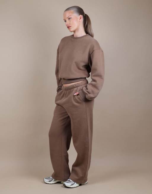 Simmi London Kendall oversized cropped sweatshirt in light brown, 2 of 4