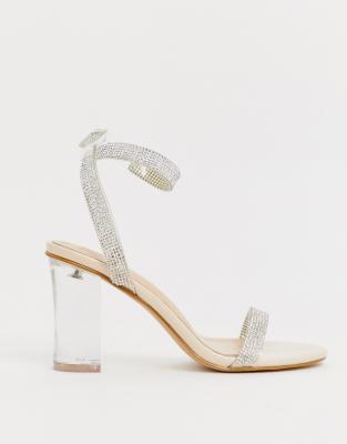 Simmi london kimana white croc clear detail heeled sandals store