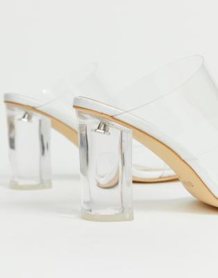 simmi london kimana white croc clear detail heeled sandals