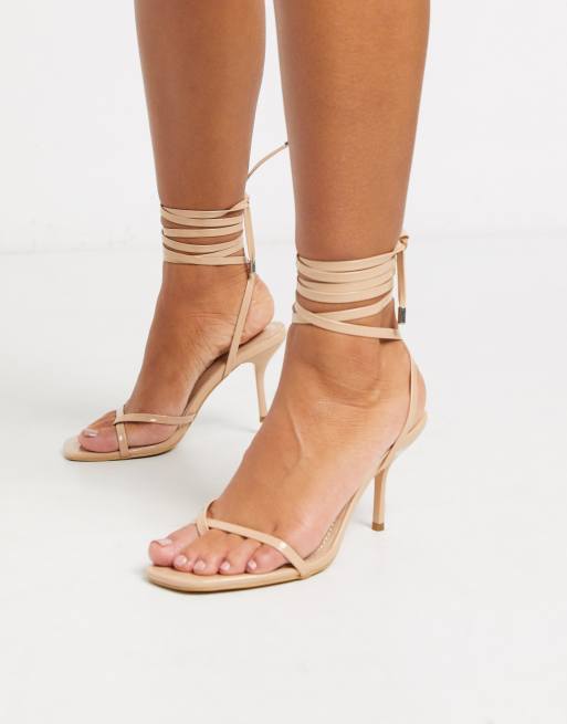 simmi london heidi block heeled sandals in beige