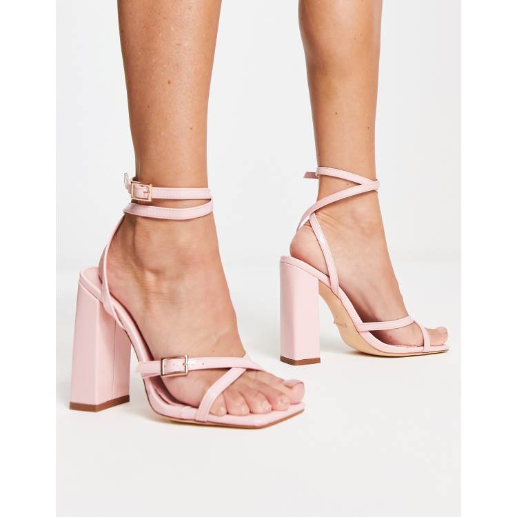 Nude pink 2025 block heels