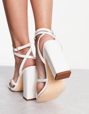 Simmi Shoes Simmi London Kimia Strappy Block Heels In White