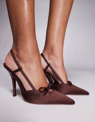 Simmi Shoes Simmi London Klara Heeled Slingback Pumps In Brown