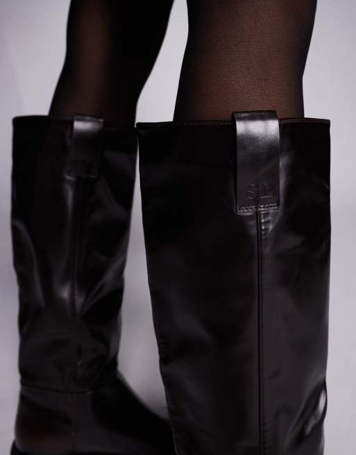 Simmi London knee boots in burnt brown