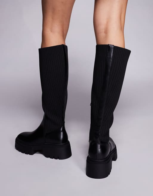 Simmi London – Kniehohe Stiefel in Schwarz mit schmalem Schaft, 4 von 4