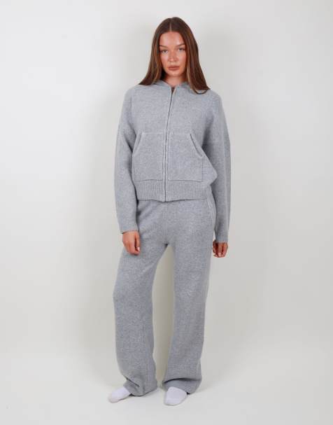 Simmi London Knitted wide leg trousers in grey - view 1