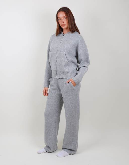 Simmi London Knitted wide leg trousers in grey, 2 of 4