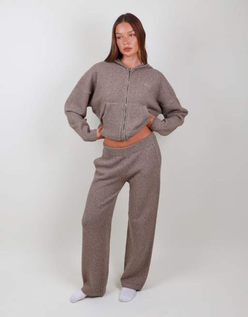 Simmi London Knitted wide leg trousers in mocha, 2 of 4