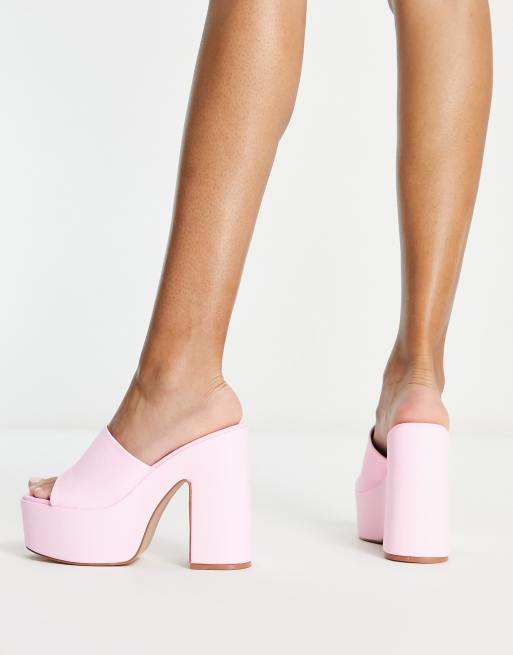 Simmi London - Lala - Open muiltjes met plateauzool in roze, 2 van 4