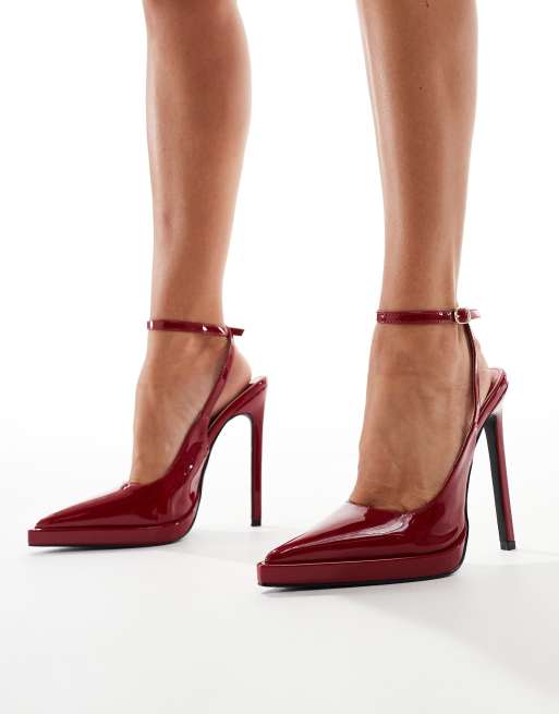 SIMMI London - Landen - Pumps met plateauzool en hak in bordeauxrood