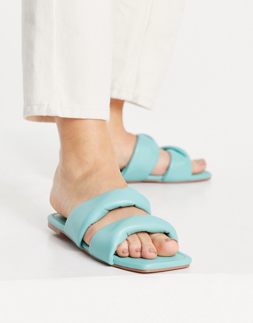 Simmi London Latana flat sandals with padded twist upper in blue