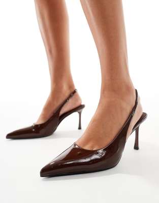 Simmi London - Laylin - Pumps in Schokobraun mit niedrigem Absatz-Brown