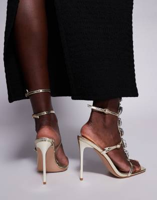 Simmi Shoes Simmi London Leamy Barely There Heeled Sandals With Buckle Details
