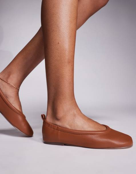 Simmi London Leesa ballerina flats in tan - view 1