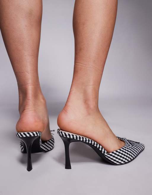 Simmi London Lisa heeled mules in black gingham