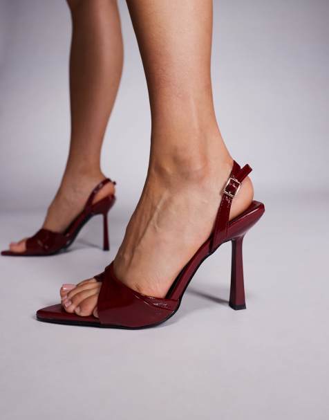 Simmi London Lolly heeled sandals in red patent - view 1