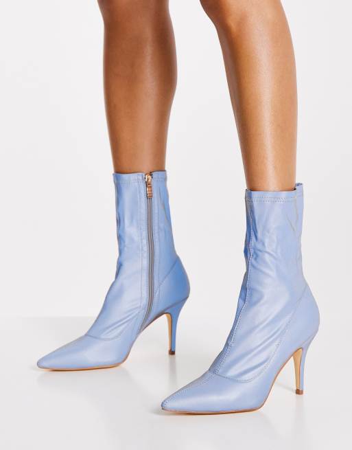 light blue sock boots