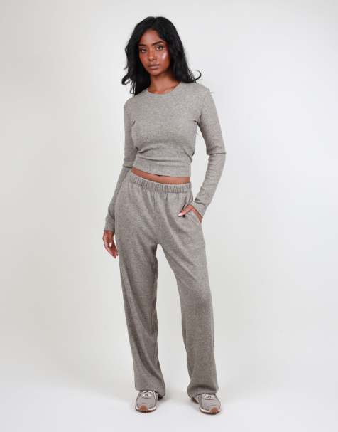 Simmi London Long sleeve knit top in grey marl - view 1
