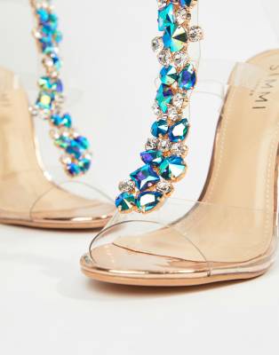 clear gem sandals