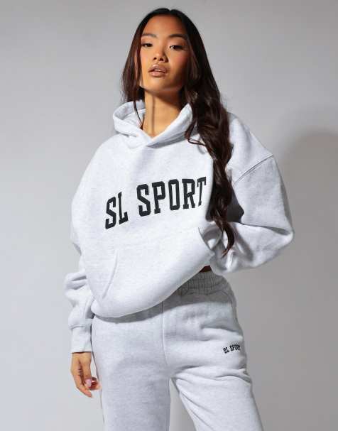 Simmi London Maeve sport hoodie in pebble grey - view 1